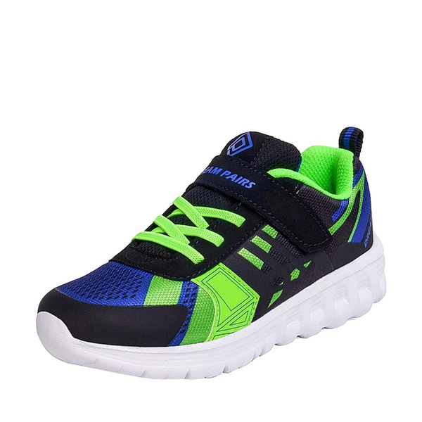 Boys Girls Athletic Running Sneakers - BLACK ROYAL GREEN -  0